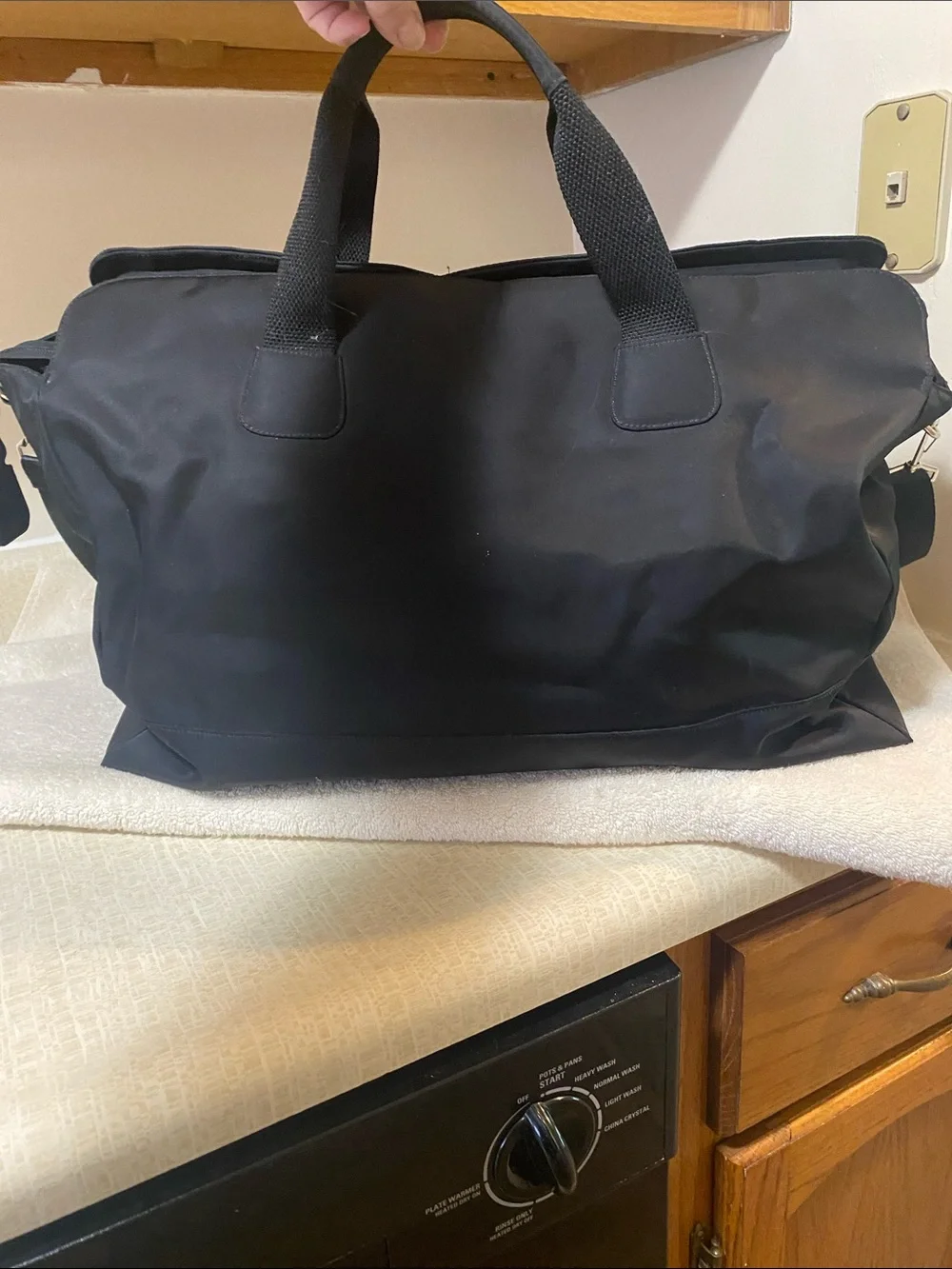 kate spade Black Nylon Travel, or weekender bag with Adjustable Shoulder Strap